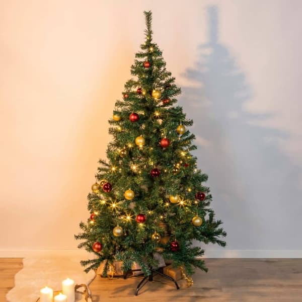 HI juletræ med metalfod 180 cm grøn