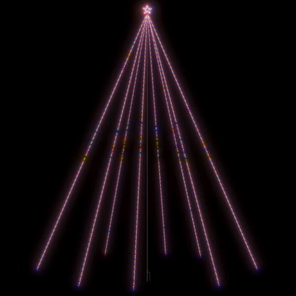 vidaXL LED juletre Innendørs Utendørs 1300 LED Fargerike 8 m