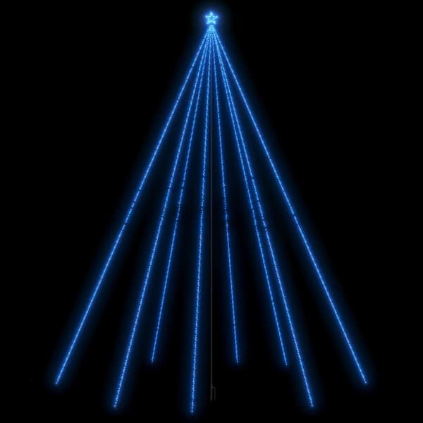 vidaXL LED joulukuusi sisä-/ulkokäyttöön 1300 LED-valoa sininen 8 m