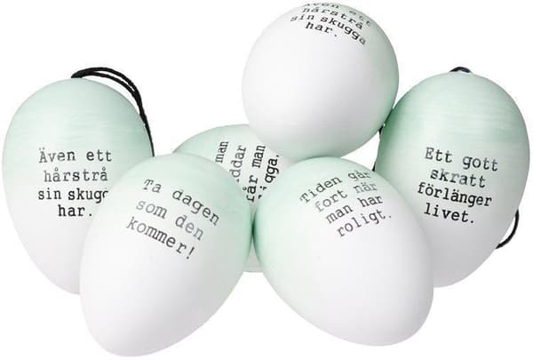 Påskägg - Ordspråksägg 6-pack Rosa Cult Design