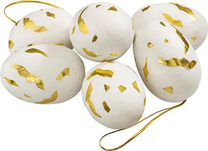 Påskägg Hanging Goldie 6 pack Vit/guld Cult Design