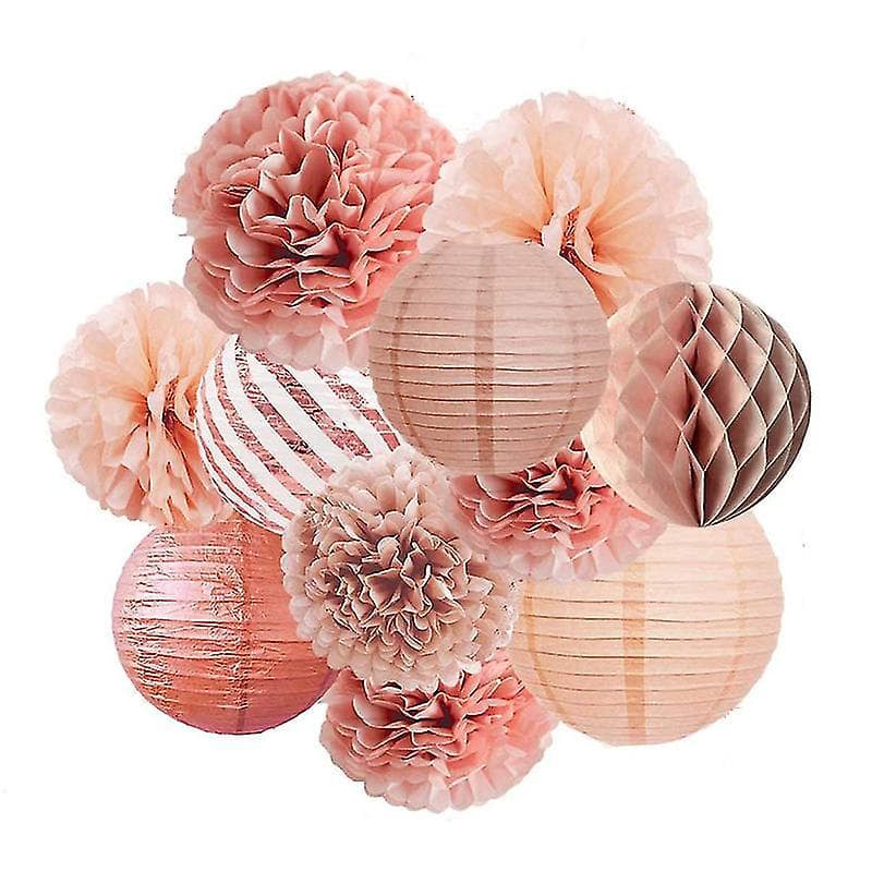 Set med 11 roséguld festdekorationer