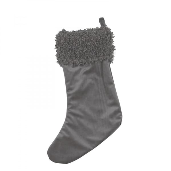 Julstrumpa m fuskpäls 50 cm grå 50 cm