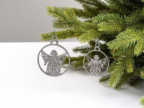 Julgransdekorationer ÄNGEL rund, filt, 3st.  Ø7 cm och 3 st.  Ø9 cm