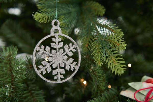 Julgransdekorationer SNÖFLINGA, filt, 3st.  Ø7 cm och 3 st.  Ø9 cm