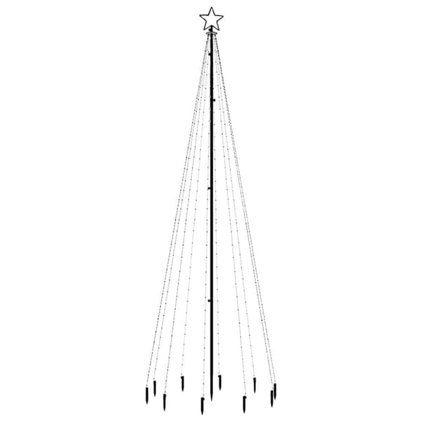 vidaXL Julgran med markspett 310 blåa lysdioder 300 cm