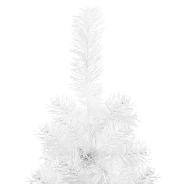 vidaXL Smal halv plastgran med stativ vit 120 cm