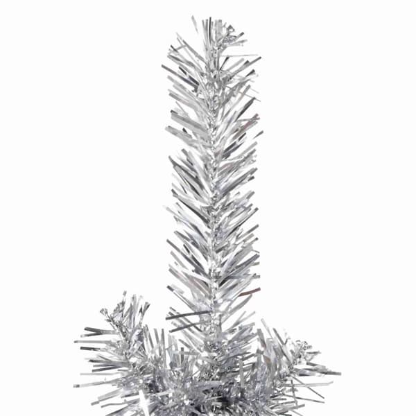 vidaXL Smal halv plastgran med stativ silver 150 cm