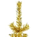 Miniatyrbild 5 av 9: vidaXL Smal halv plastgran med stativ guld 150 cm