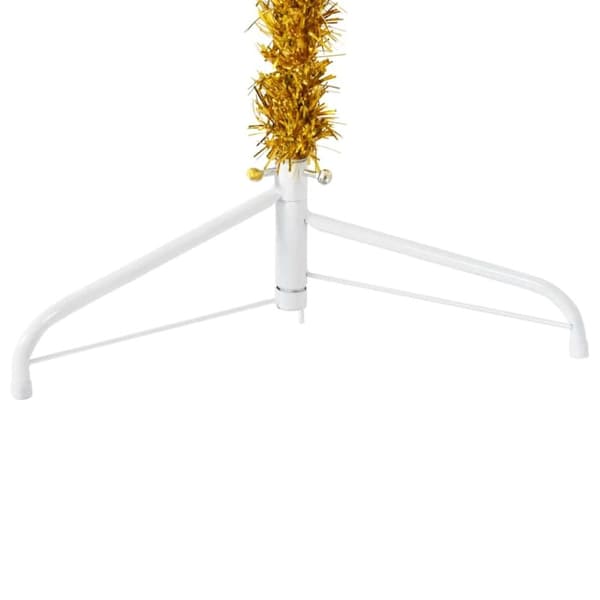 vidaXL Smal halv plastgran med stativ guld 150 cm
