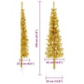 Miniatyrbild 9 av 9: vidaXL Smal halv plastgran med stativ guld 150 cm