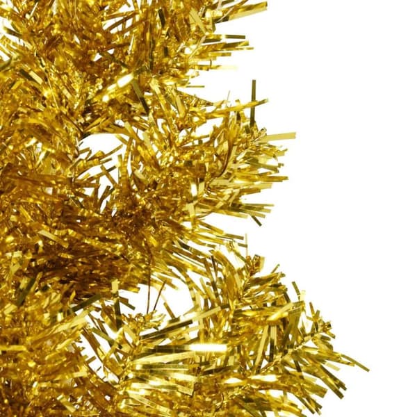 vidaXL Smal halv plastgran med stativ guld 120 cm