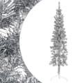 Miniatyrbild 2 av 9: vidaXL Smal halv plastgran med stativ silver 120 cm