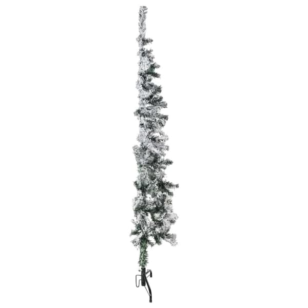 vidaXL Smal halv plastgran med snö 150 cm