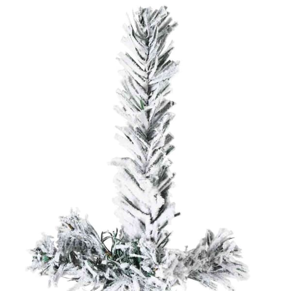 vidaXL Smal halv plastgran med snö 150 cm