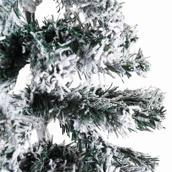 vidaXL Smal halv plastgran med snö 150 cm
