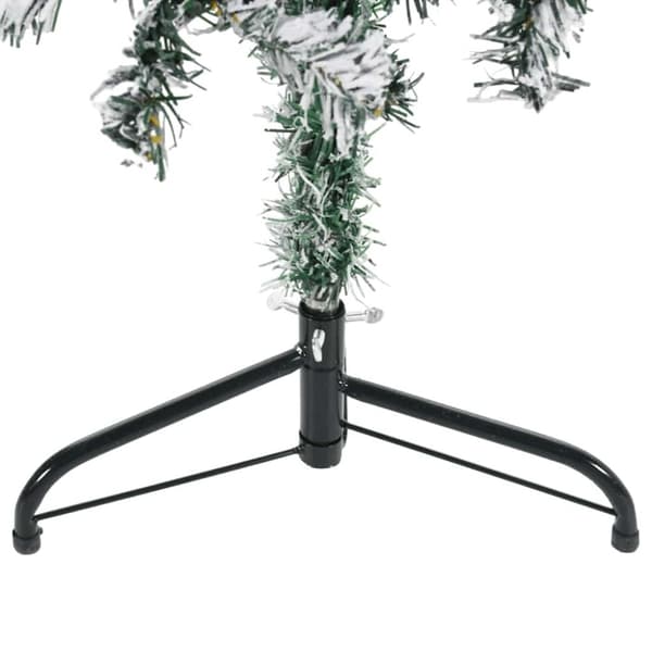 vidaXL Smal halv plastgran med snö 150 cm