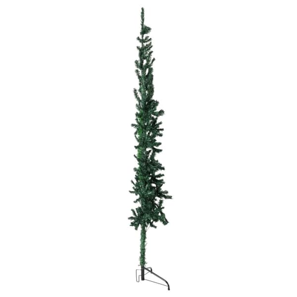 vidaXL Smal halv plastgran med stativ grön 180 cm
