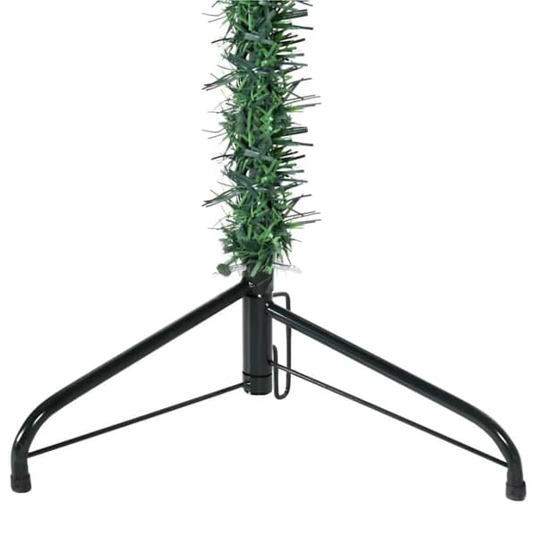vidaXL Smal halv plastgran med stativ grön 180 cm