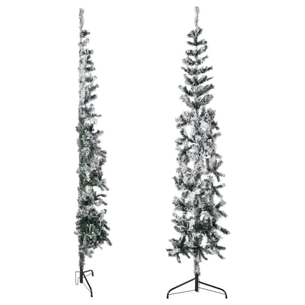vidaXL Smal halv plastgran med snö 210 cm