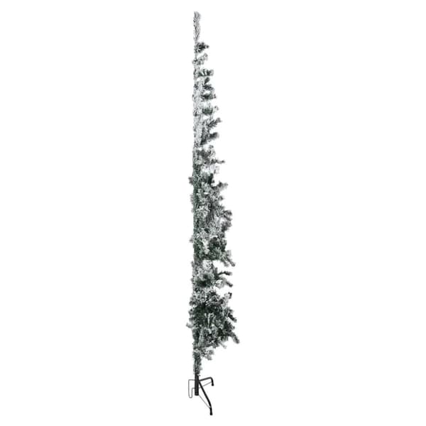 vidaXL Smal halv plastgran med snö 240 cm