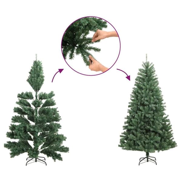 vidaXL Smal halv plastgran med snö 240 cm
