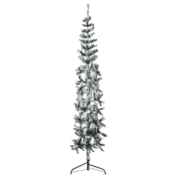 vidaXL Smal halv plastgran med snö 240 cm