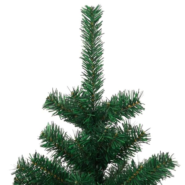 vidaXL Belyst plastgran med kruka grön 120 cm PVC