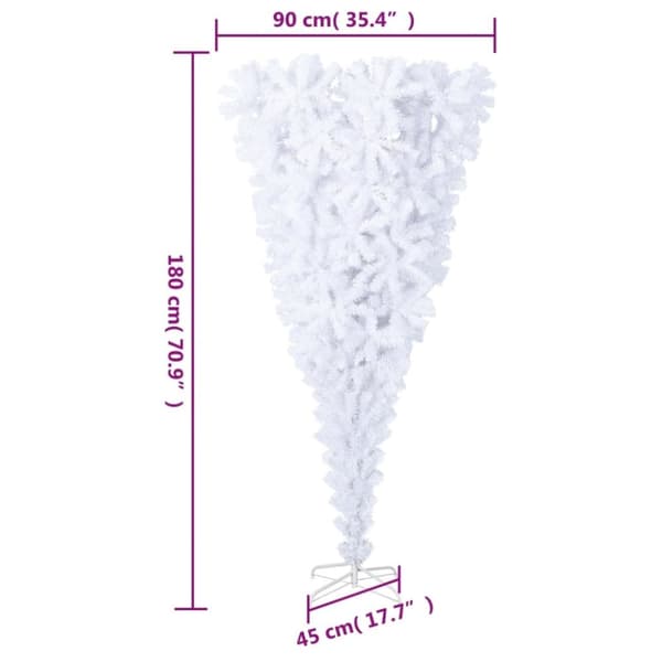 vidaXL Uppochnedvänd plastgran med stativ grön 180 cm