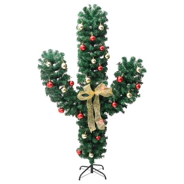 vidaXL Julkaktus med fot LED grön 210 cm PVC