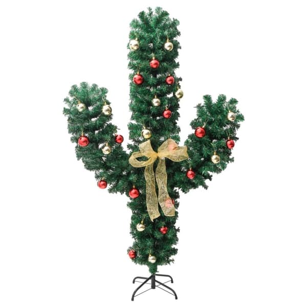 vidaXL Julkaktus med fot LED grön 180 cm PVC