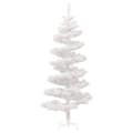Miniatyrbilde 4 av 10: vidaXL Forhåndsbelyst virvel-juletre med potte hvit 180 cm PVC