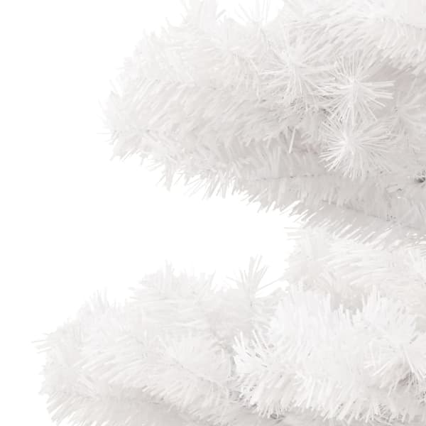 vidaXL Forhåndsbelyst virvel-juletre med potte hvit 180 cm PVC