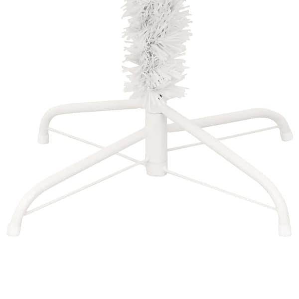 vidaXL Forhåndsbelyst virvel-juletre med potte hvit 180 cm PVC
