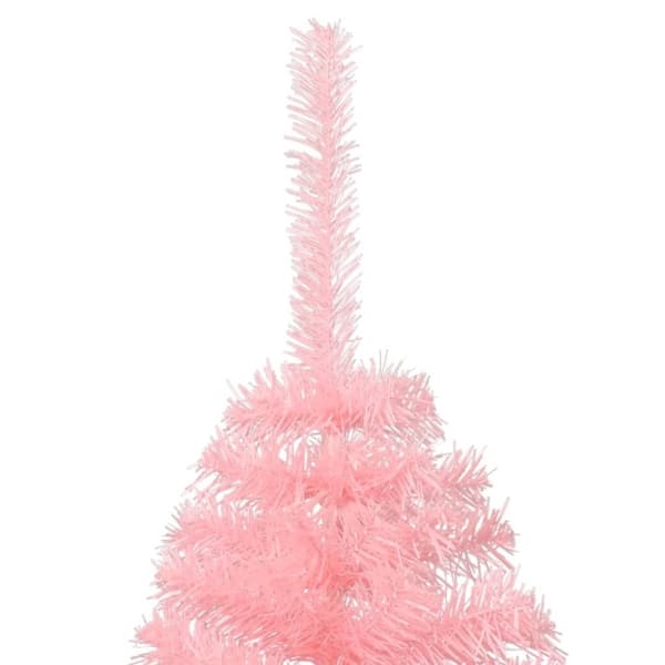 vidaXL Kunstig juletre halvt med stativ rosa 240 cm PVC