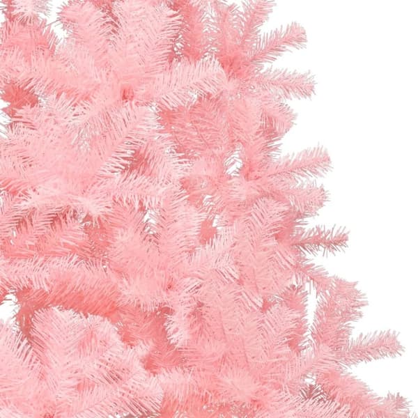 vidaXL Kunstig juletre halvt med stativ rosa 240 cm PVC