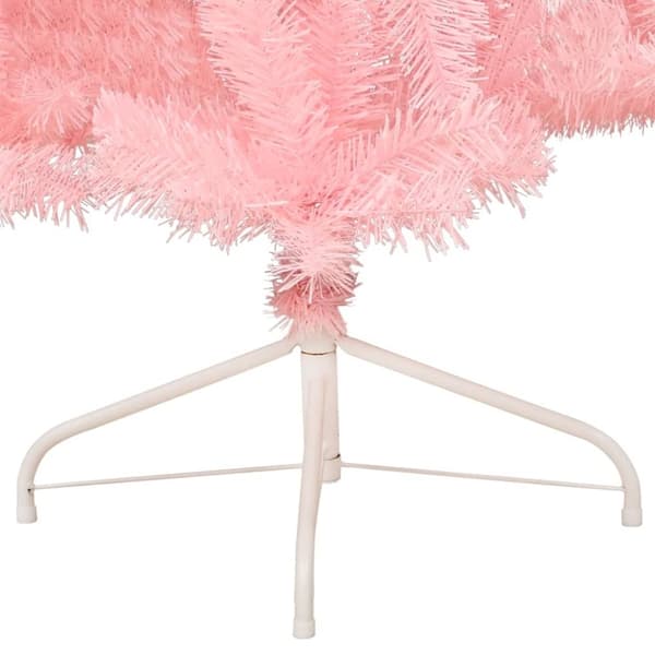 vidaXL Kunstig juletre halvt med stativ rosa 240 cm PVC