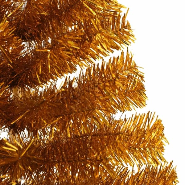 vidaXL Halv plastgran med fot guld 120 cm PET