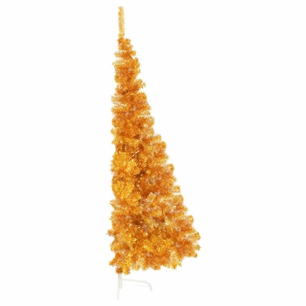 vidaXL Halv plastgran med fot guld 210 cm PET