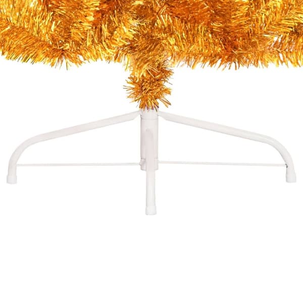 vidaXL Halv plastgran med fot guld 210 cm PET
