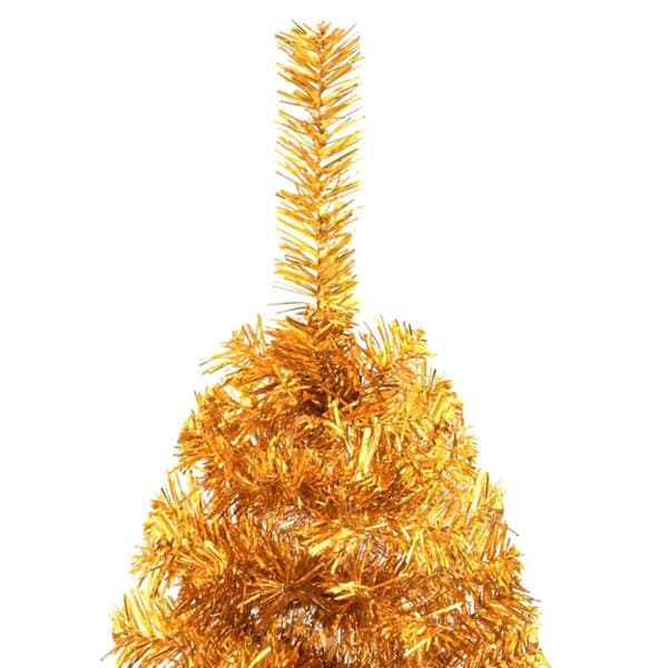 vidaXL Halv plastgran med fot guld 210 cm PET
