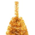 Miniatyrbild 5 av 8: vidaXL Halv plastgran med fot guld 210 cm PET