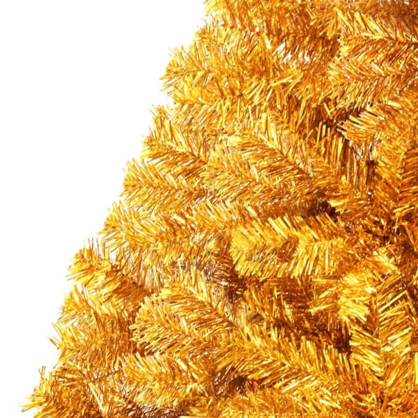 vidaXL Halv plastgran med fot guld 210 cm PET