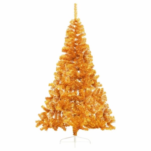 vidaXL Halv plastgran med fot guld 210 cm PET
