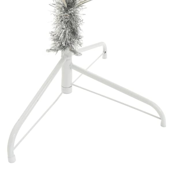 vidaXL Halv plastgran med fot silver 210 cm PET