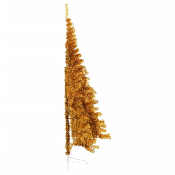 vidaXL Halv plastgran med fot guld 240 cm PET