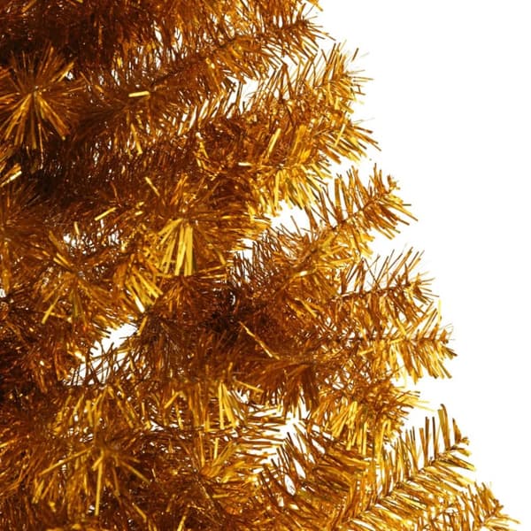 vidaXL Halv plastgran med fot guld 240 cm PET
