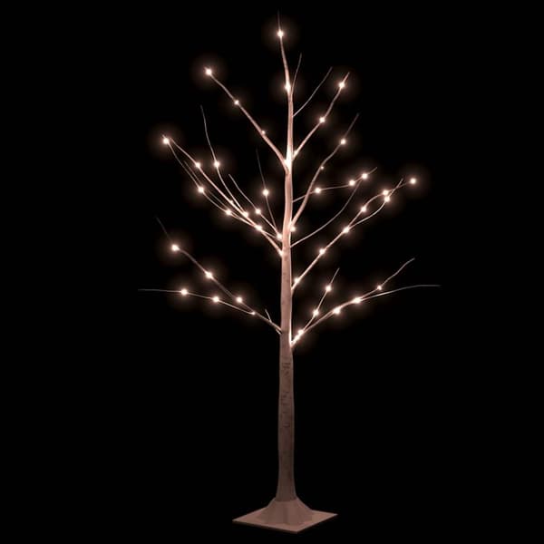vidaXL LED-bjørketre varmhvit 48 lysdioder 120 cm