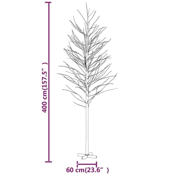 vidaXL LED-bjørketre varmhvit 672 lysdioder 400 cm