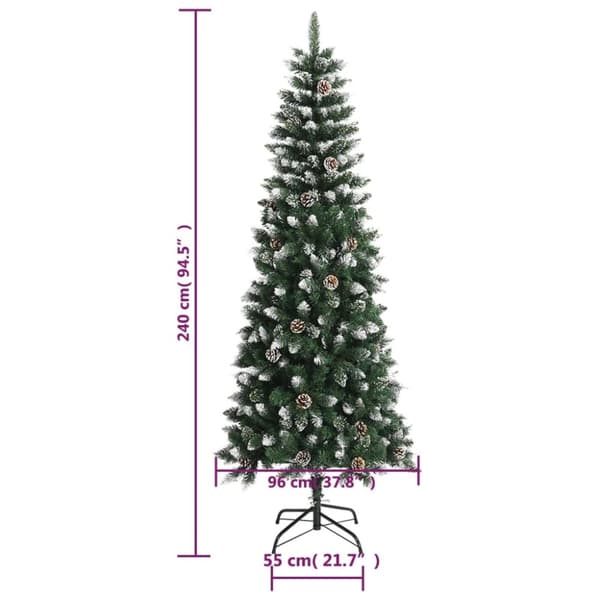 vidaXL Plastgran med fot grön 240 cm PVC